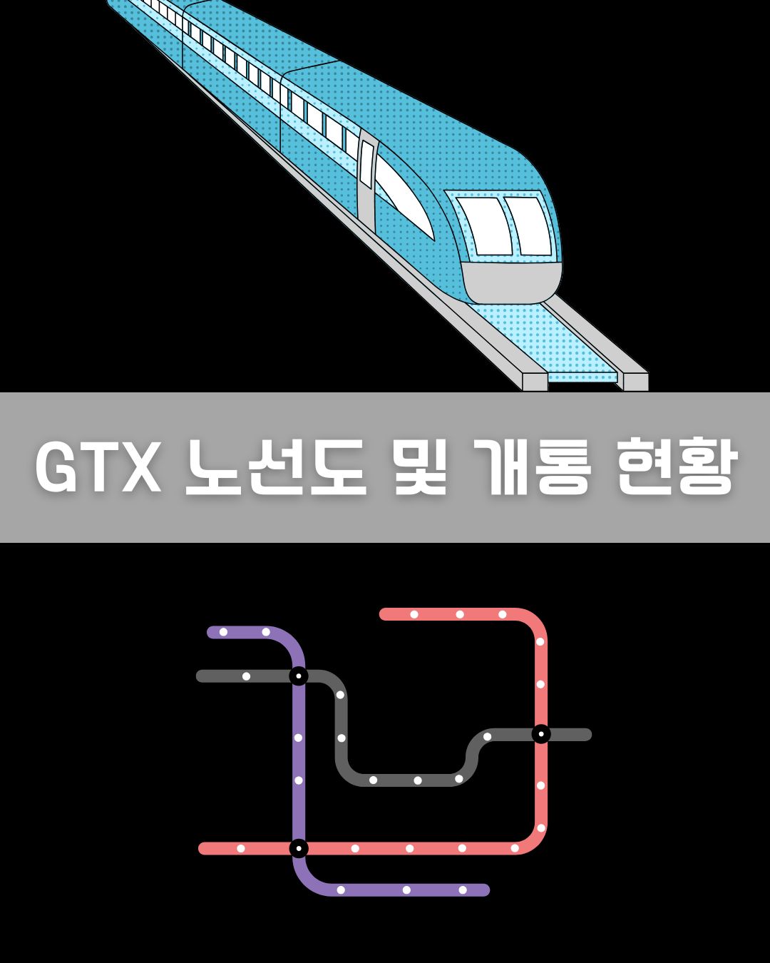 GTX 노선도 및 개통 현황 이미지