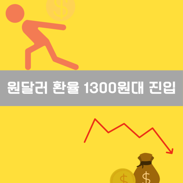 원달러 환율 1300원대 진입 이미지